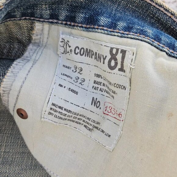 Company 81 Men Jeans Cotton Denim Jeans Straight Size 32X32 - Picture 11 of 12